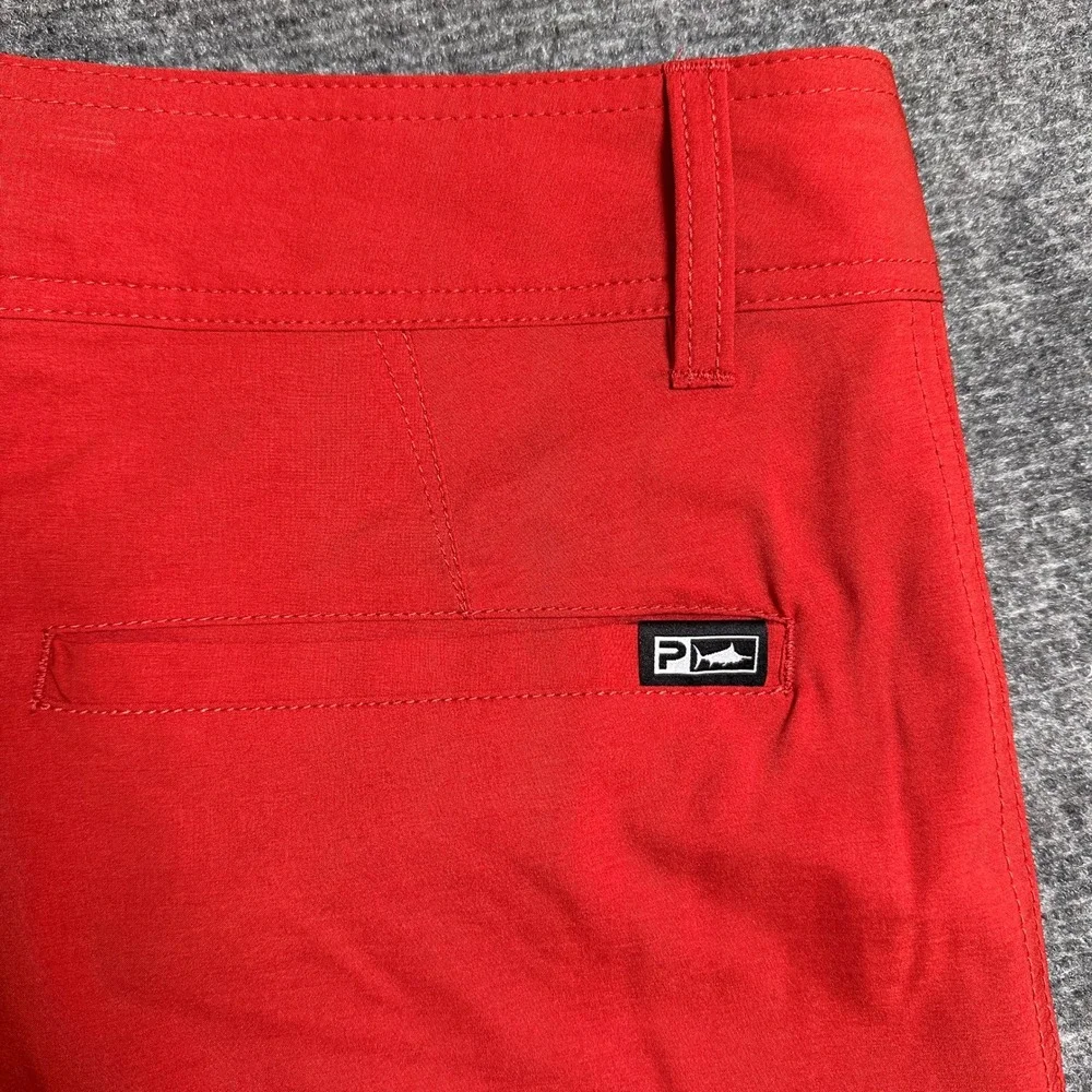 NWT Pelagic Deep Sea US Angler Fishing Shorts Red Grey Water Activated Mens 40